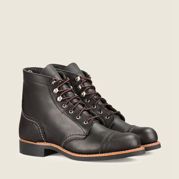 Red Wing Womens Iron Ranger - Short Boundary Leather - Heritage Boots Black - 3049SFYHN